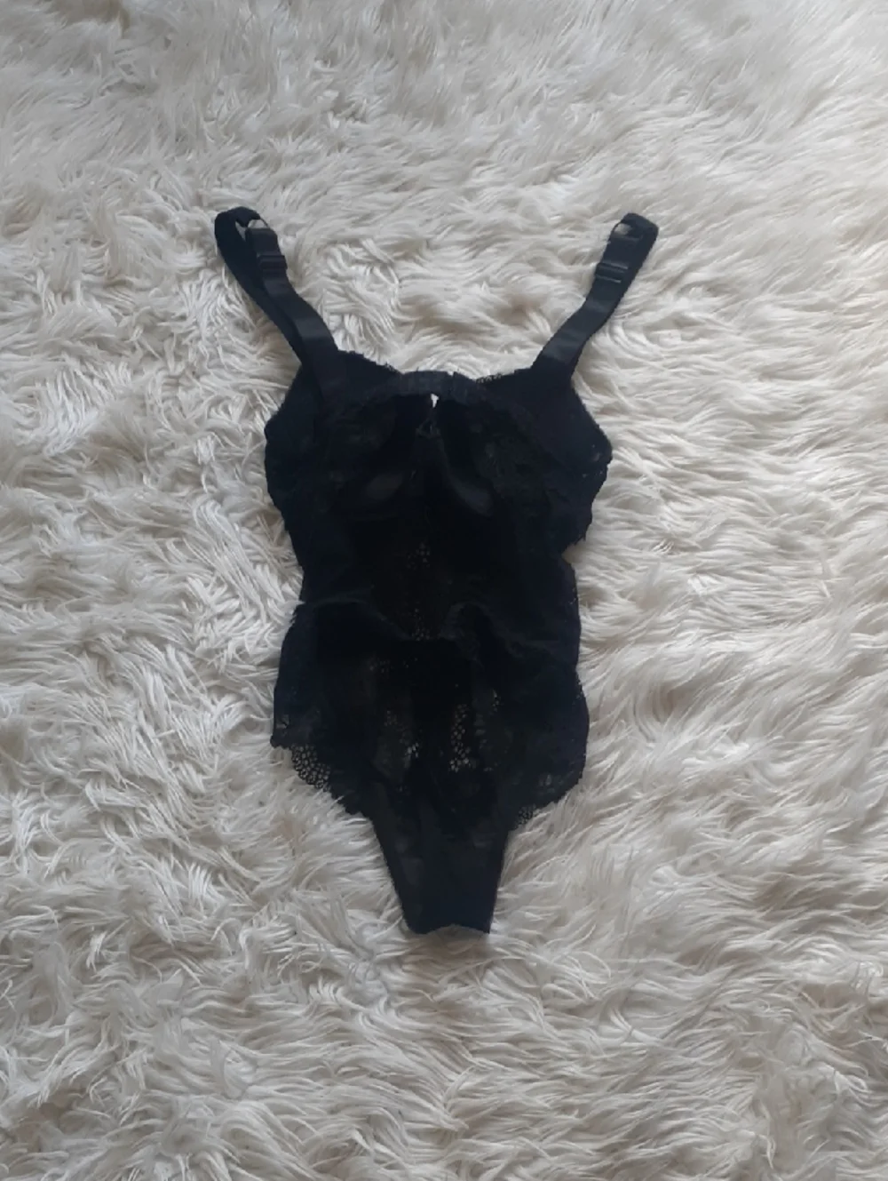 Juicy Couture Black Studded Lace Teddy Bodysuit with Branded Straps Size Small
